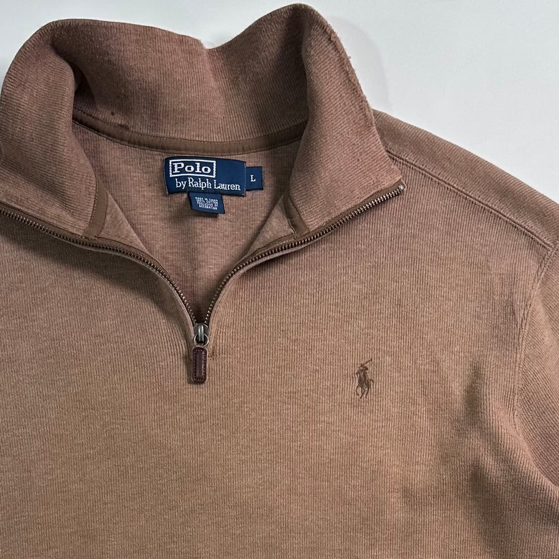 폴로 랄프로렌 카멜 스웻 반집업 상품이미지4