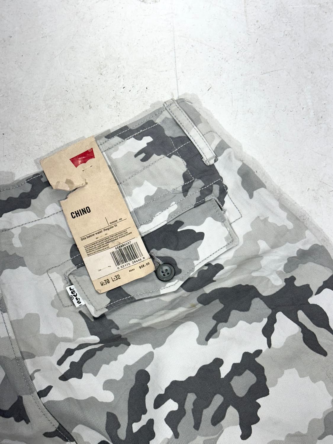 리바이스 그레이 데드스탁 밀리터리 카모 세미 와이드 카고 팬츠 30 상품이미지6