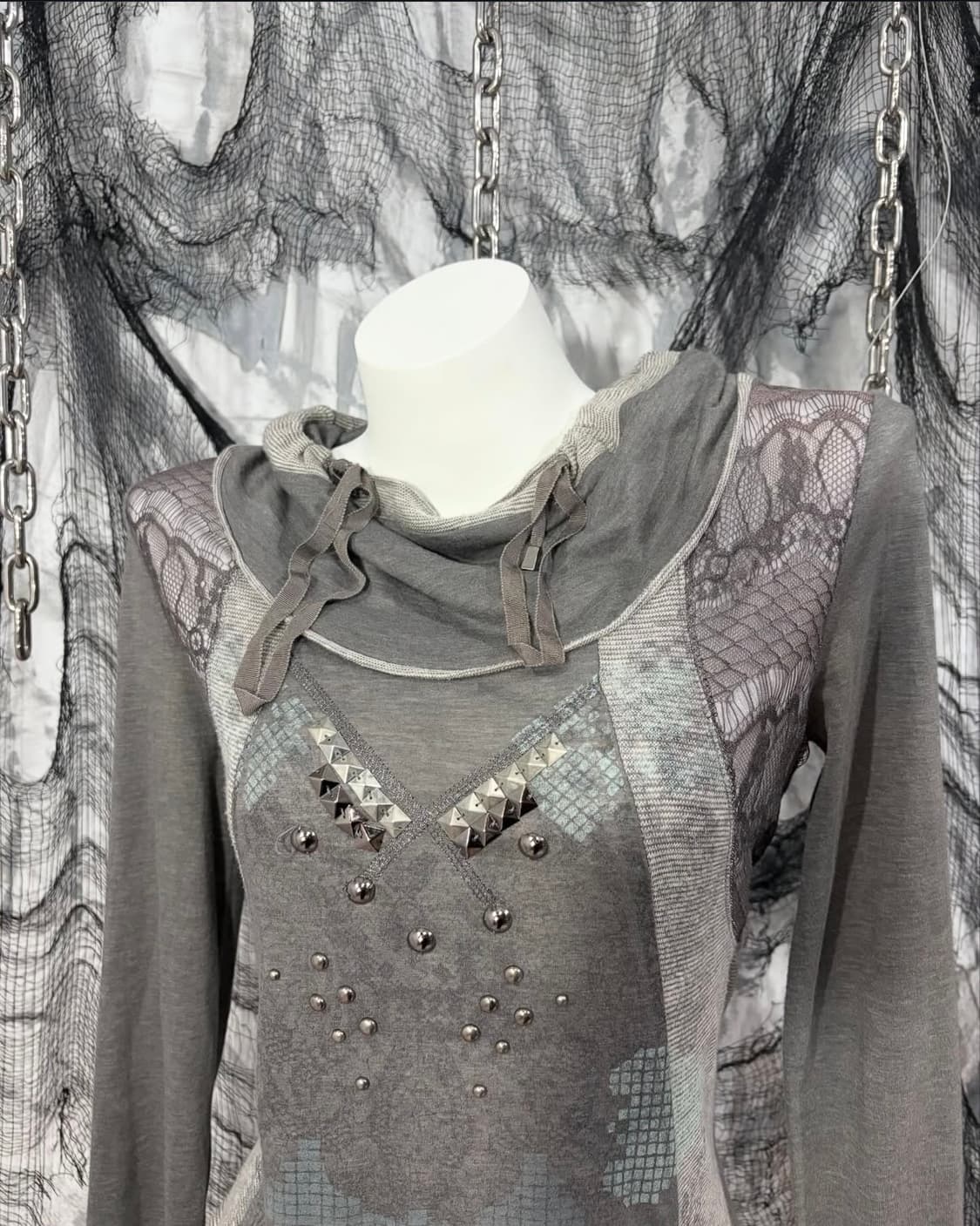 그런지 오리엔탈 시스루 탑 원피스 상품이미지5