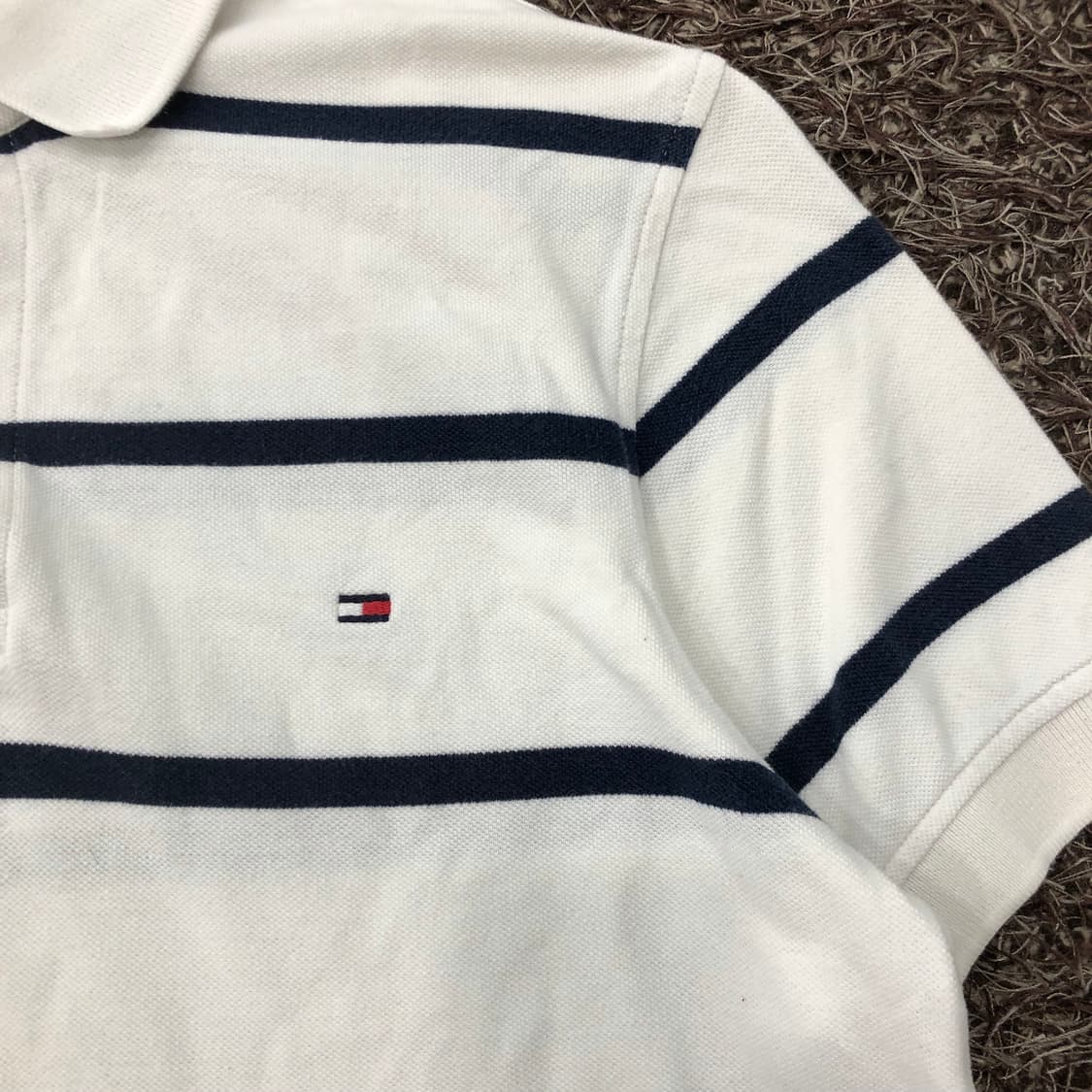 S 타미힐피거 스트라이프 PK 카라 반팔 티셔츠 상품이미지2