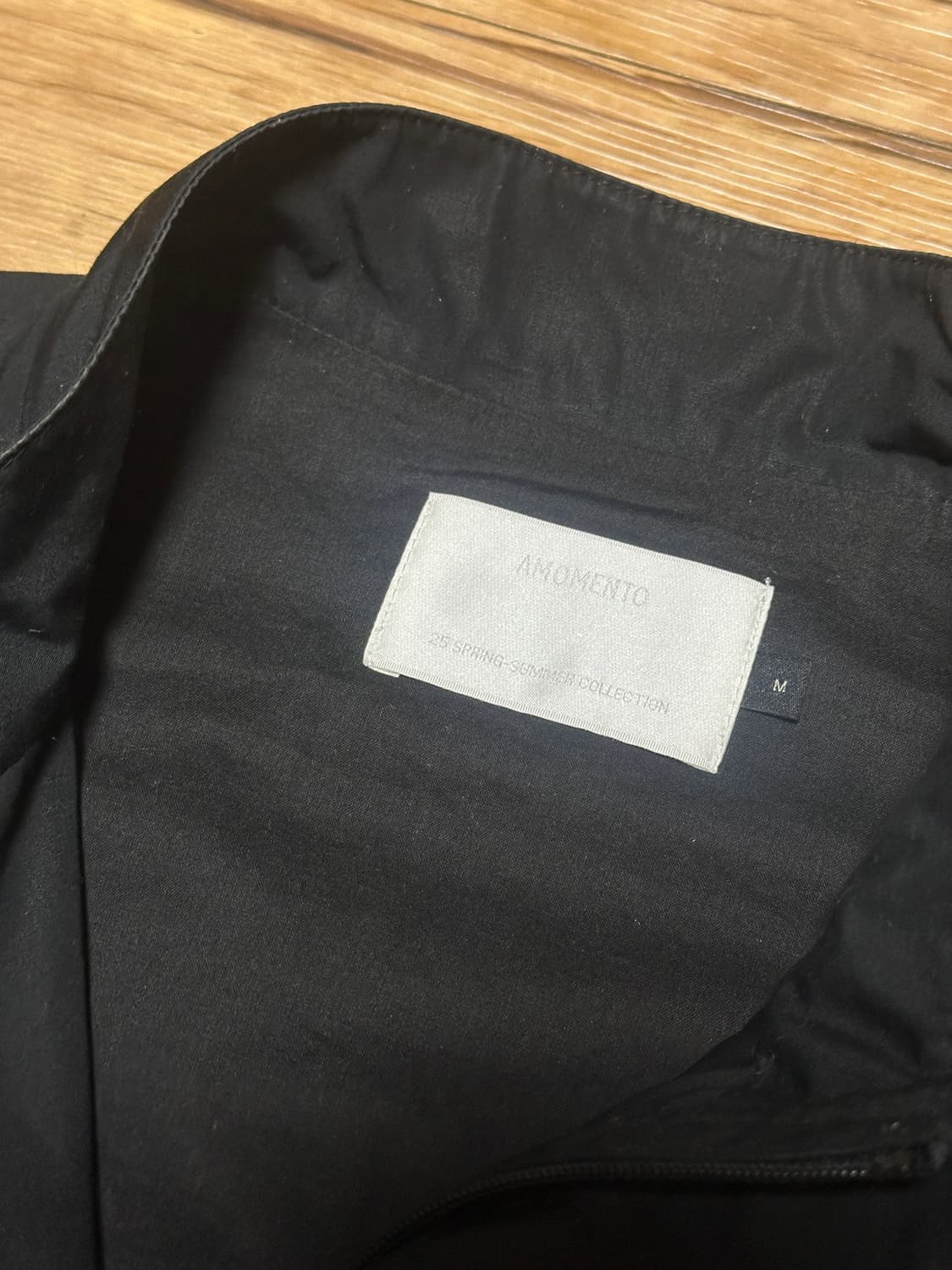 아모멘토 래글런 코튼 집 점퍼 블랙 Raglan Cotton Zip 상품이미지3