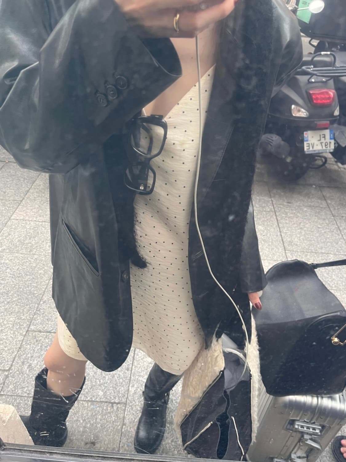 714center CROISSANT DRESS 아이보리 도트원피스 상품이미지1