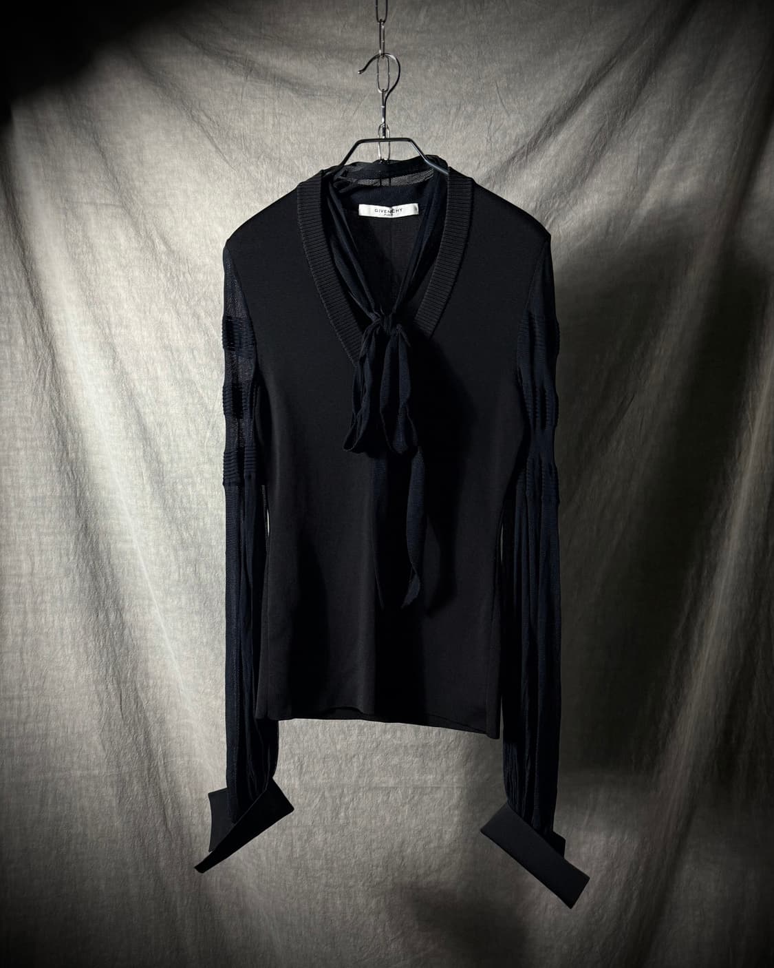 Givenchy Tie-Neck Mixed Knit Top  상품이미지2
