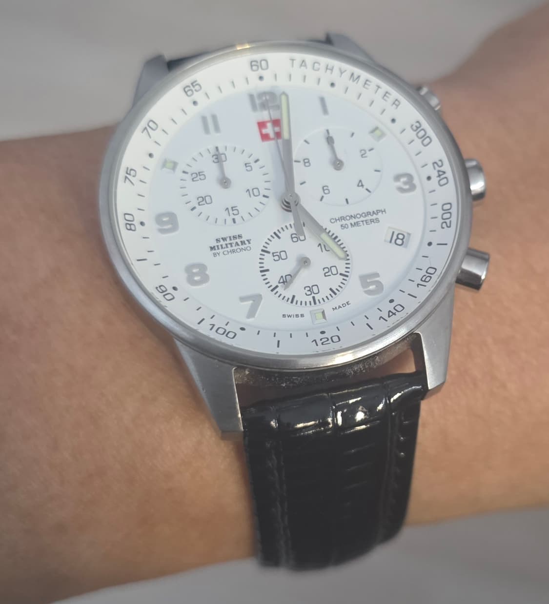 스위스 밀리터리 크로노그래프 SM3402 화이트 시계 상품이미지6