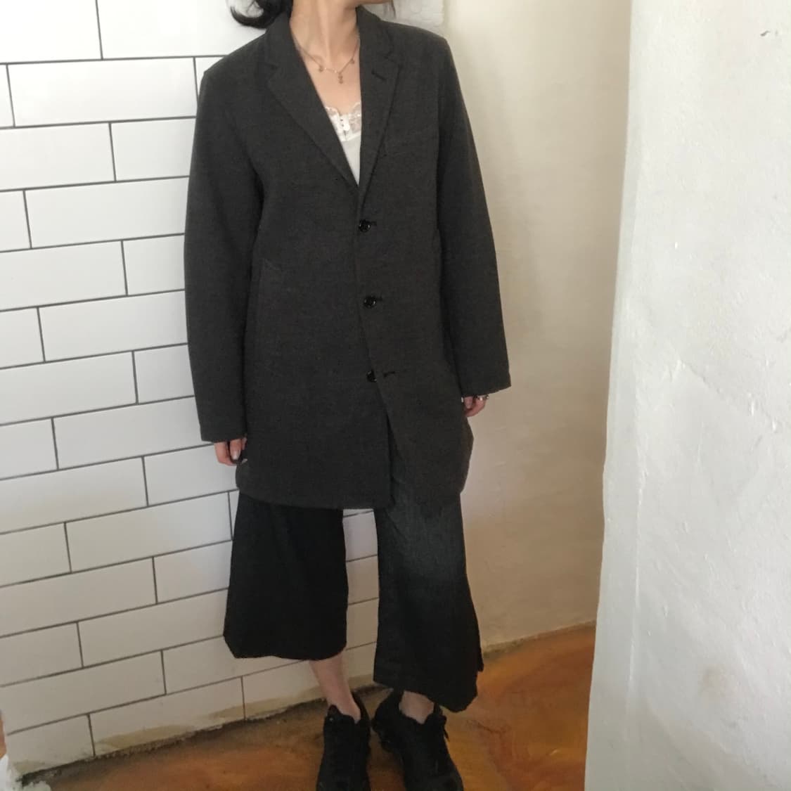  빔즈 하트 슬림핏 울 코트 상품이미지6