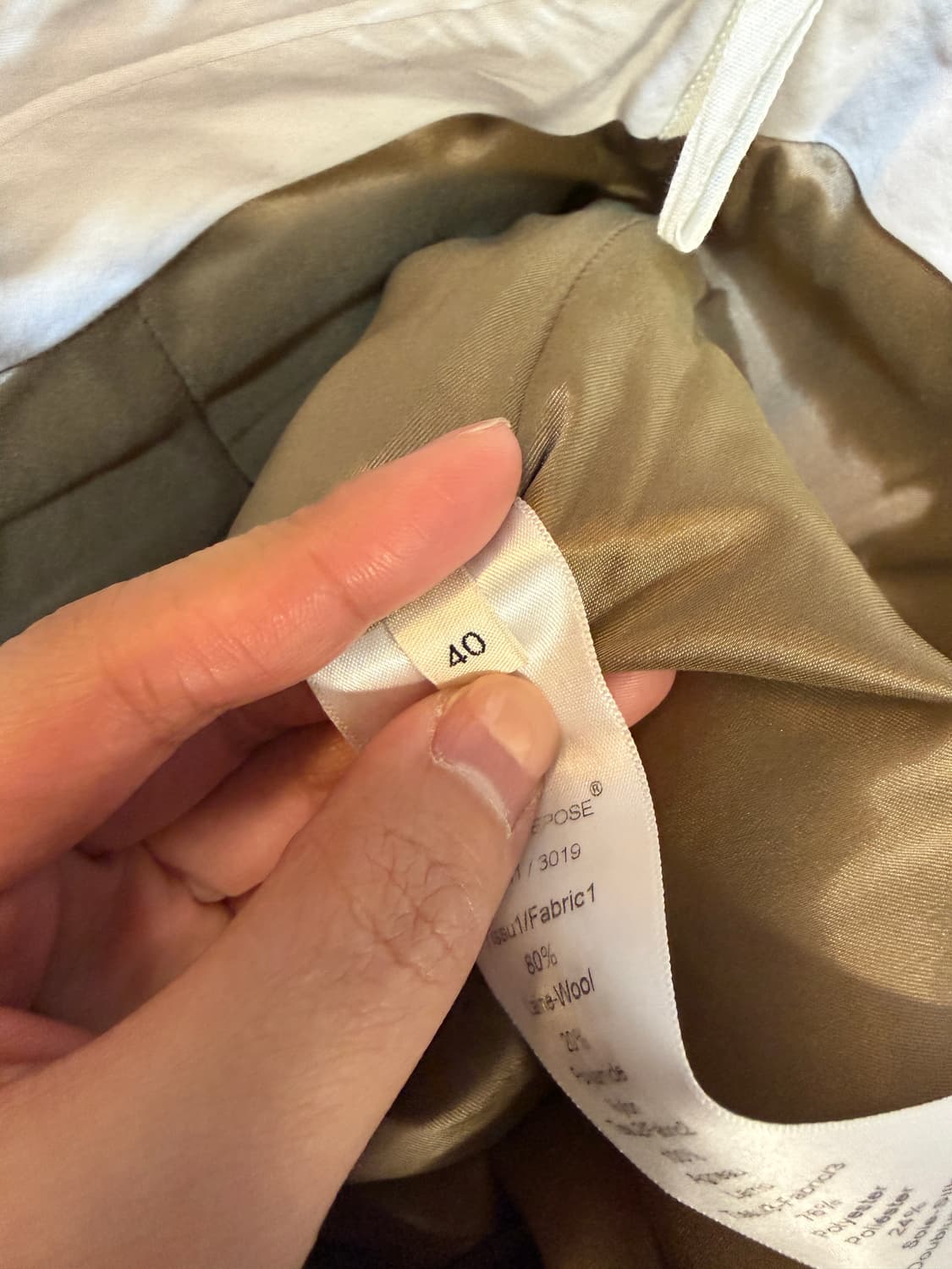 올드셀린 칼라 블록 울 레더 팬츠 40사이즈 상품이미지4