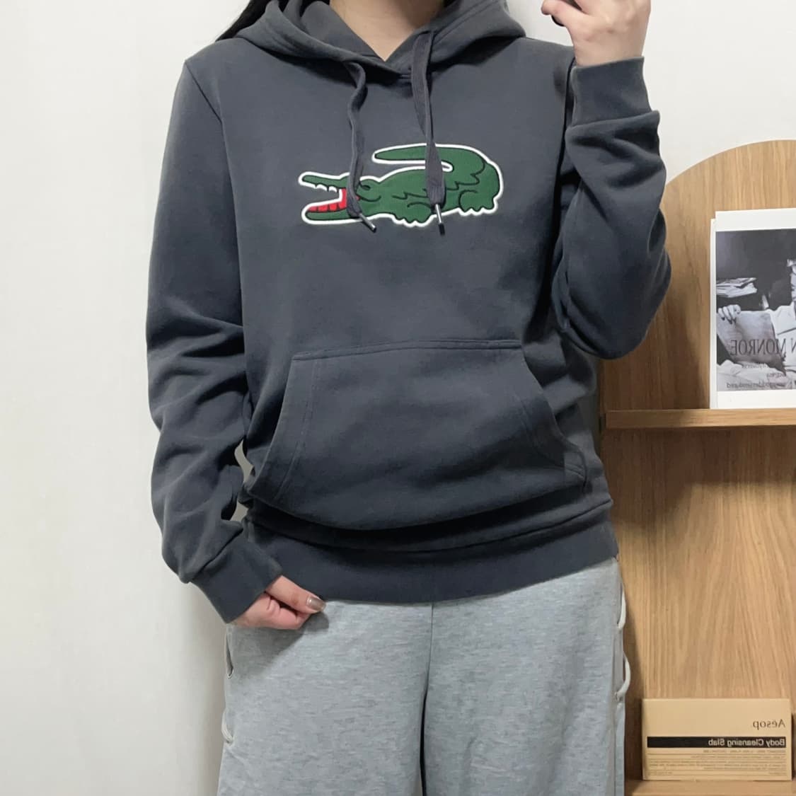 [정품] 라코스테 딥챠콜 라코스테 후드티 [ XS ] 상품이미지3