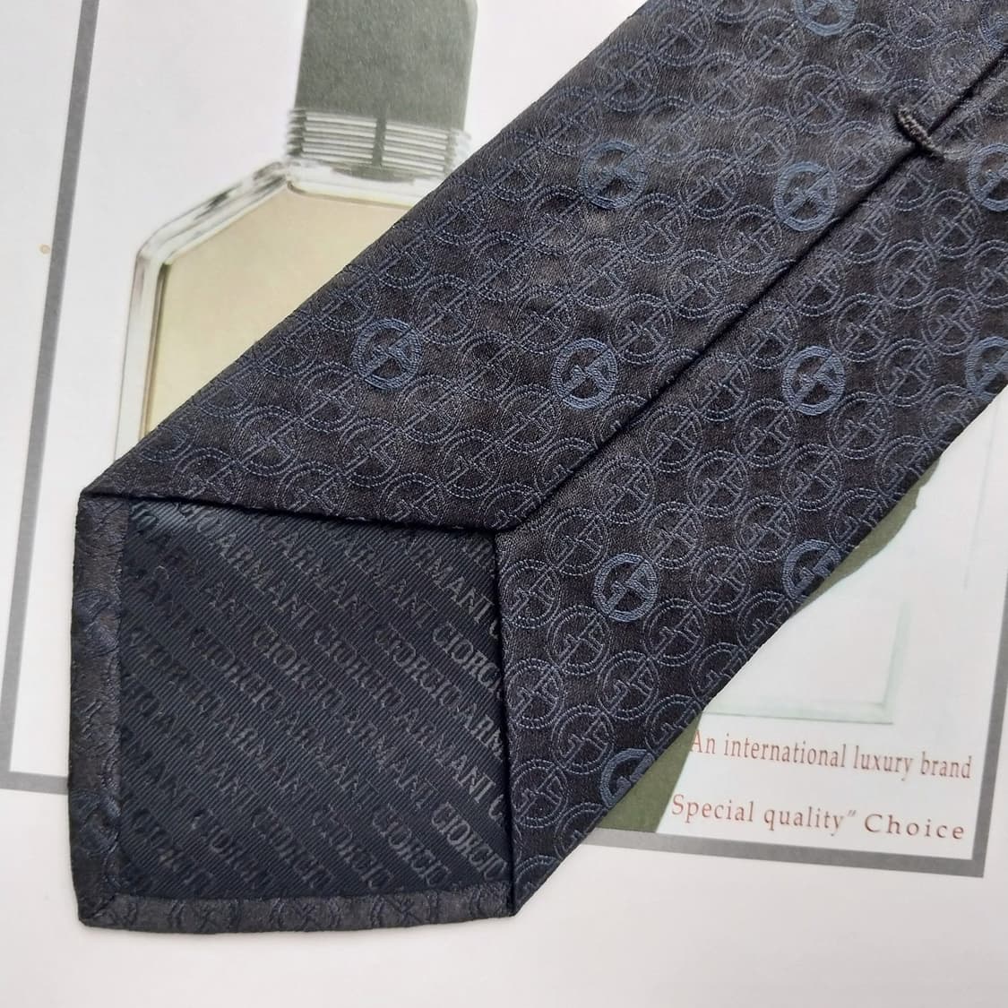 조르지오 아르마니 실크 로고 패턴 넥타이 7.5cm A+등급 K2331 상품이미지6