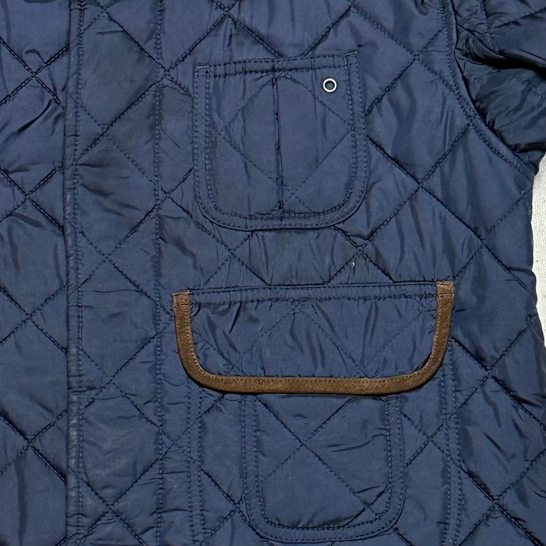 L 폴로랄프로렌 코듀로이 카라 네이비 롱 퀼팅 자켓 상품이미지6