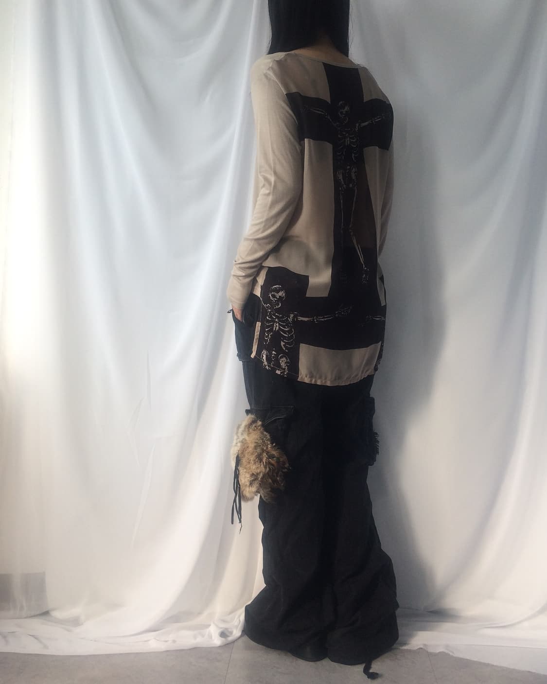 Back printing point loose fit top 상품이미지8