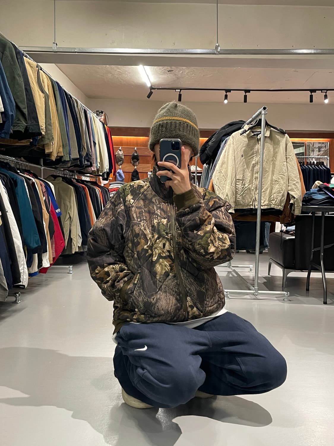 빈티지 리얼트리 리버시블 퀼팅 자켓 (Mossy oak)    상품이미지3