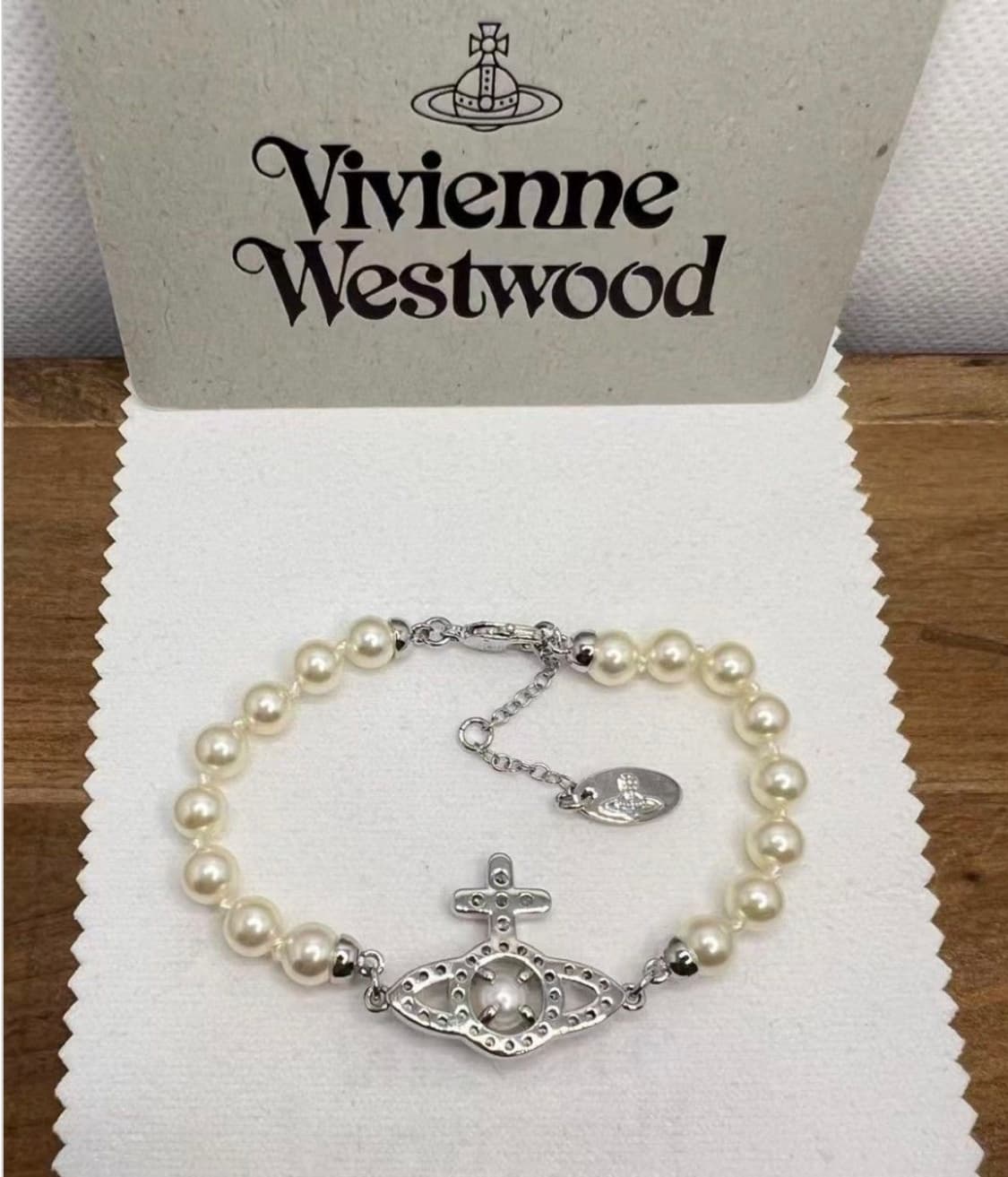 비비안웨스트우드 아카이브 진주펄 크리스탈 orb 브레이슬릿 팔찌 상품이미지2