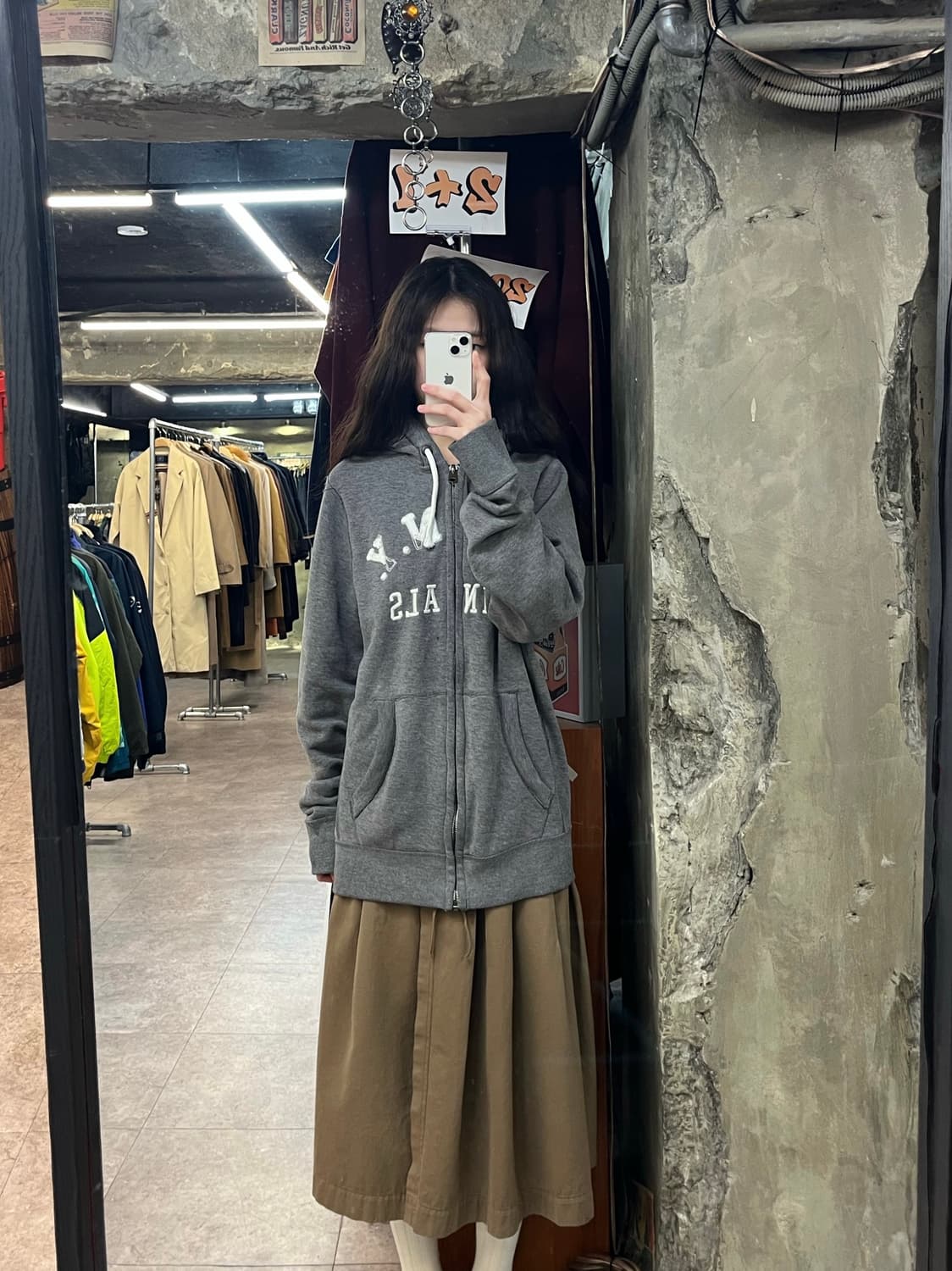 아베크롬비 기모 후드집업 그레이 XL #csz3600 상품이미지2