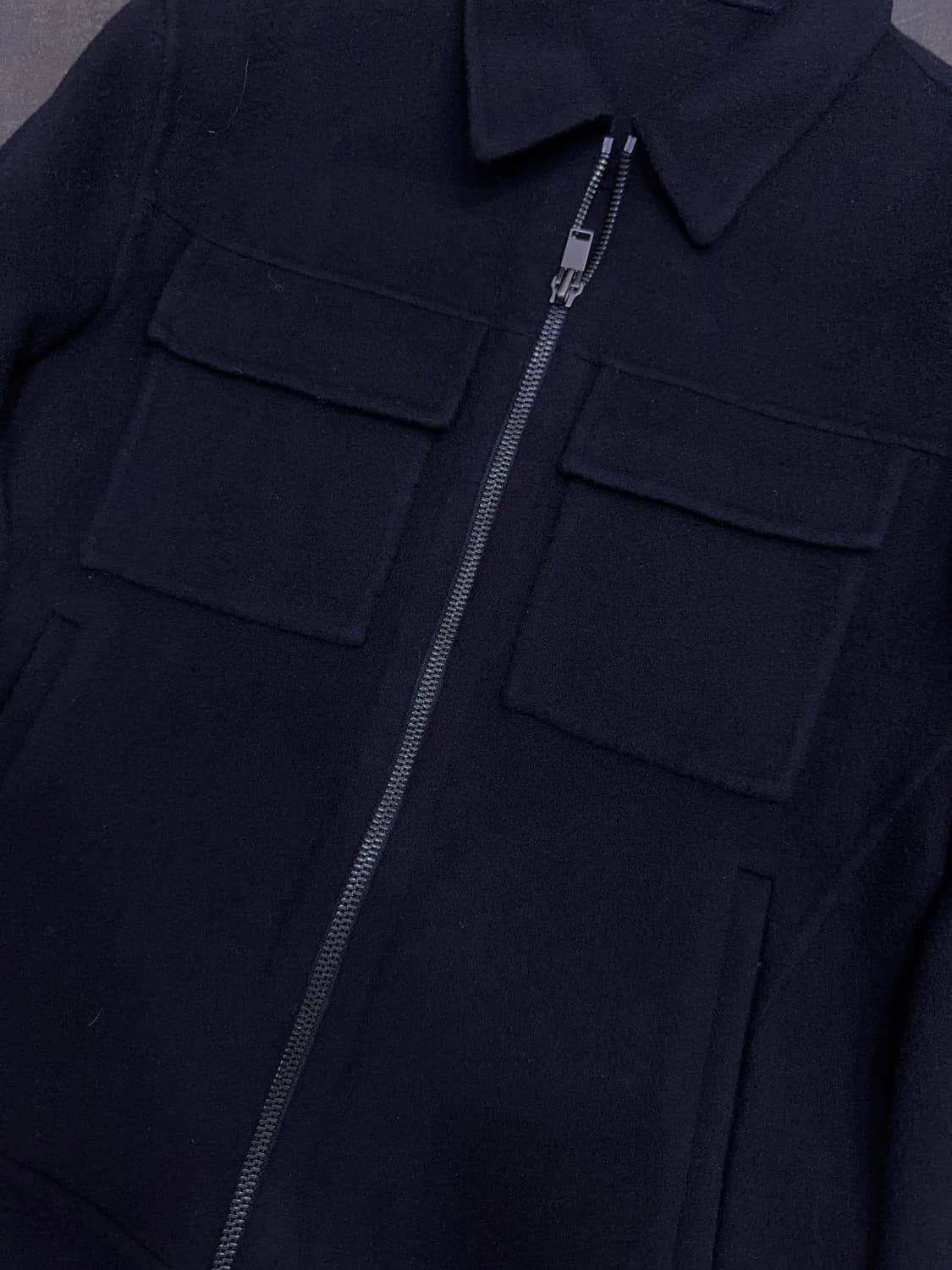 시스템옴므 캐시미어 울 블렌디드 포켓 블루종 자켓 블랙 95 상품이미지4