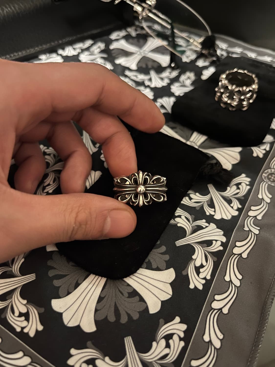 US8) 크롬하츠 더블 플로랄링 상품이미지1