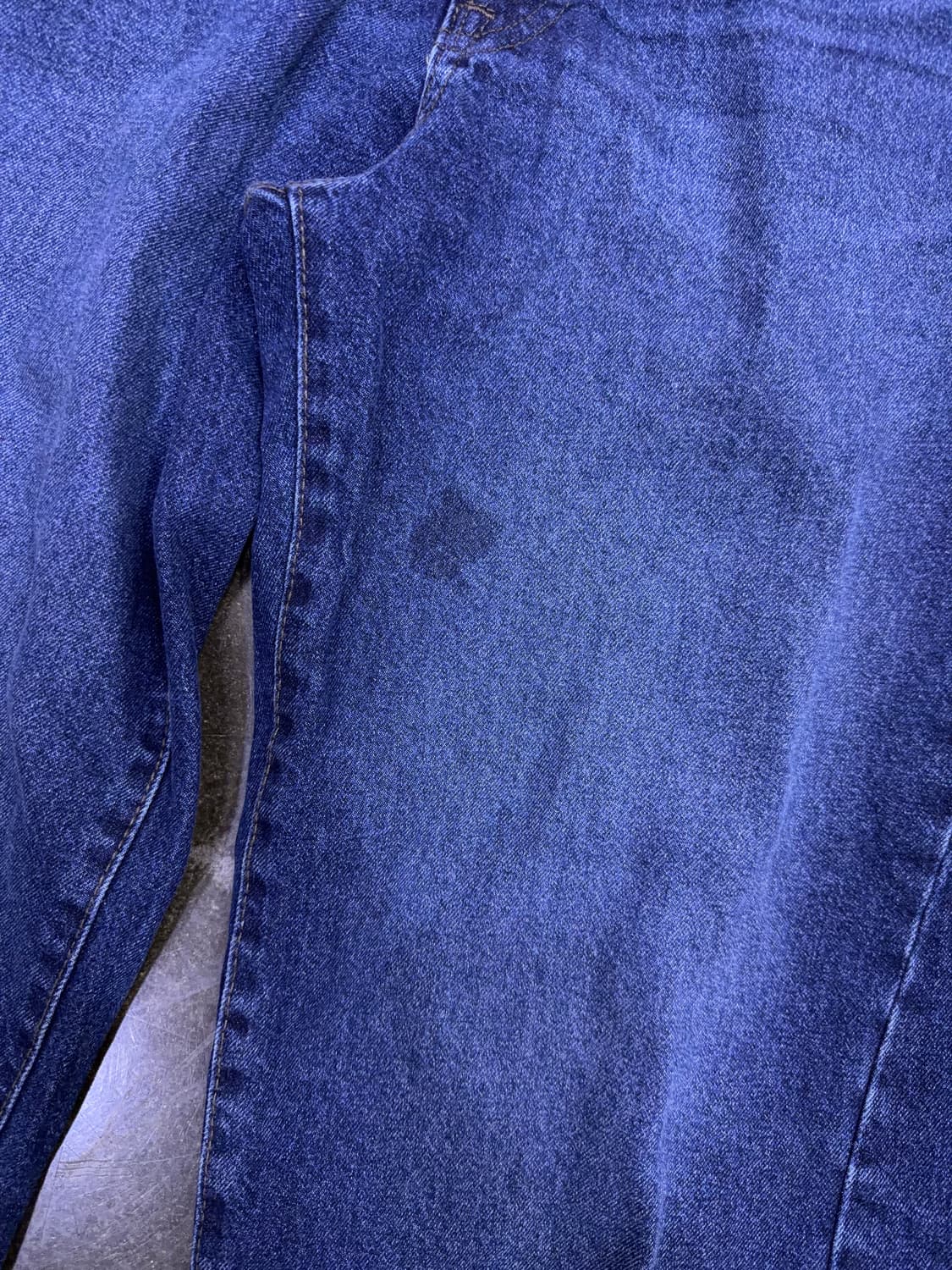 GU 배럴 레그 진 워싱 데님팬츠 와이드핏 블루 32 상품이미지5