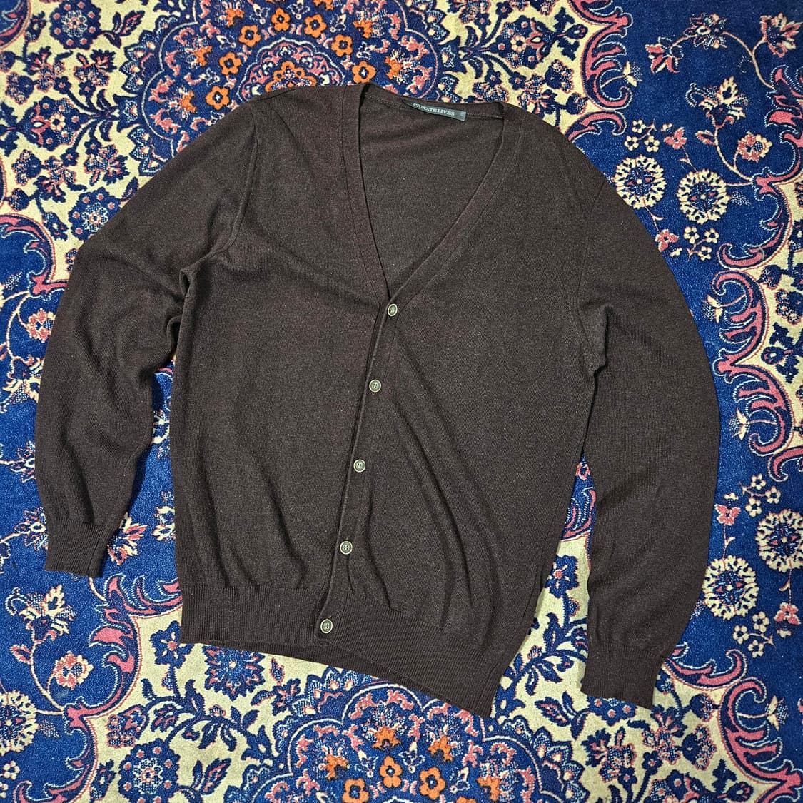 PRIVATE LIVES in Italy 캐시미어 울 혼방 브라운 가디건 상품이미지1