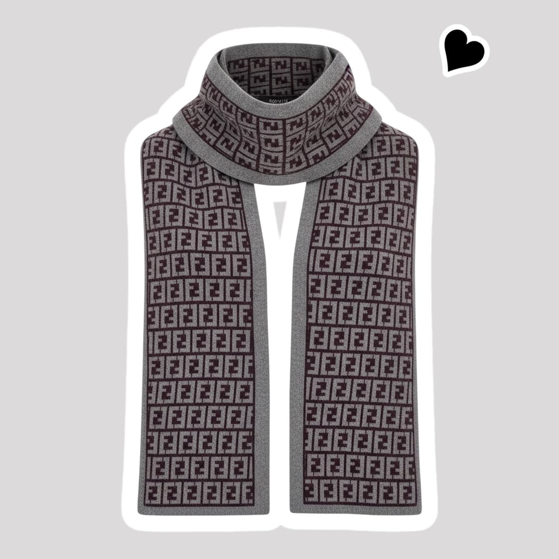 펜디 쥬카 버건디 그레이 머플러 상품이미지1