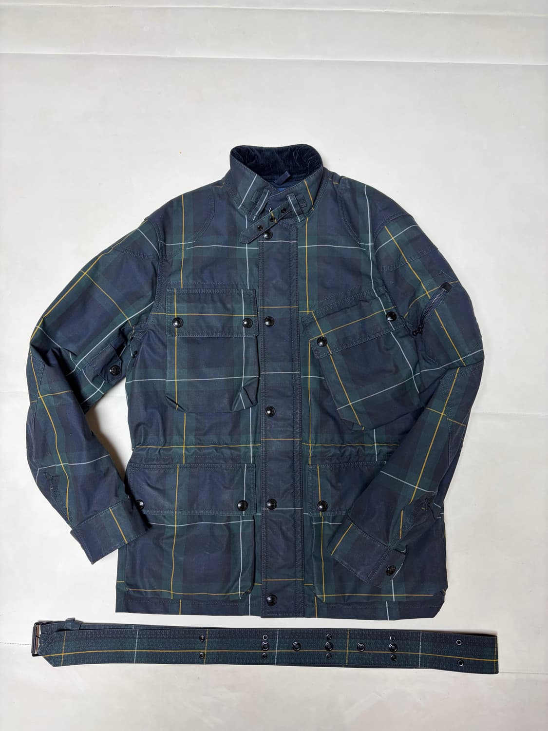 (M) 폴로 랄프로렌 타탄체크 왁스 바이커 벨티드 자켓 상품이미지1