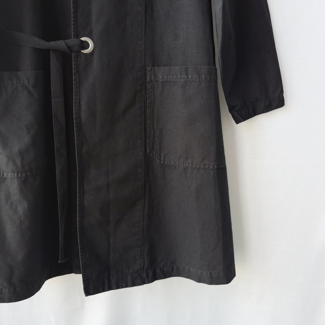 Zucca 주카 코튼 린넨 혼방 워싱 롱 코트 블랙 S 상품이미지5