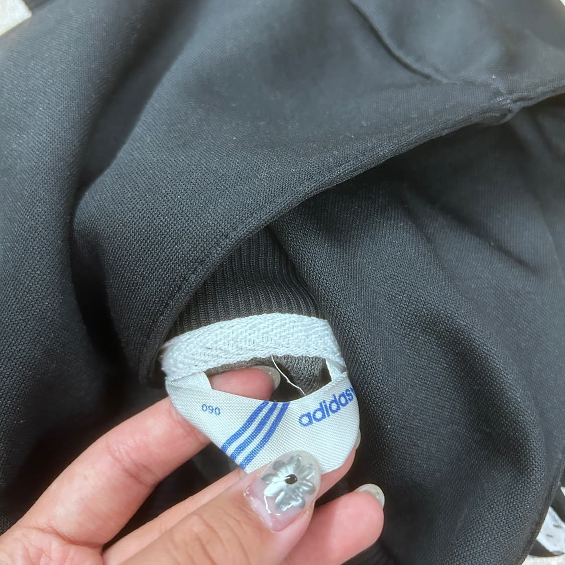 아디다스 블랙 패턴 후드 트랙탑 져지 집업 후플 플
락 90 상품이미지5