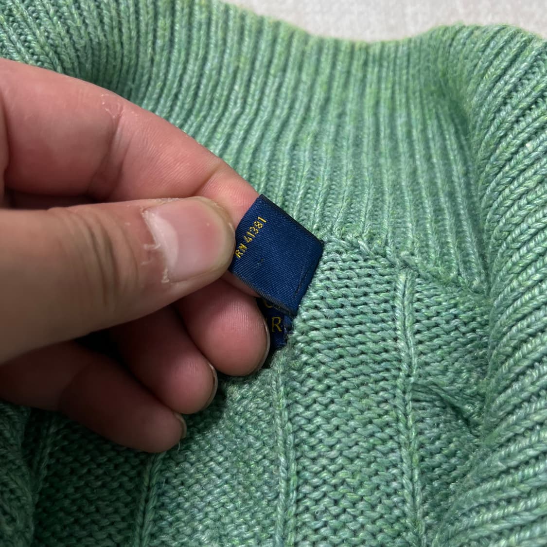 100 폴로 랄프로렌 꽈배기 반집업 니트 상품이미지4