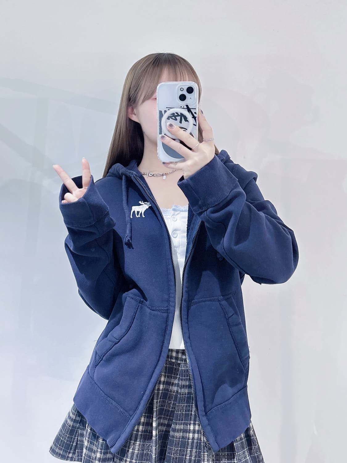 아베크롬비 자수로고 후드집업 상품이미지1