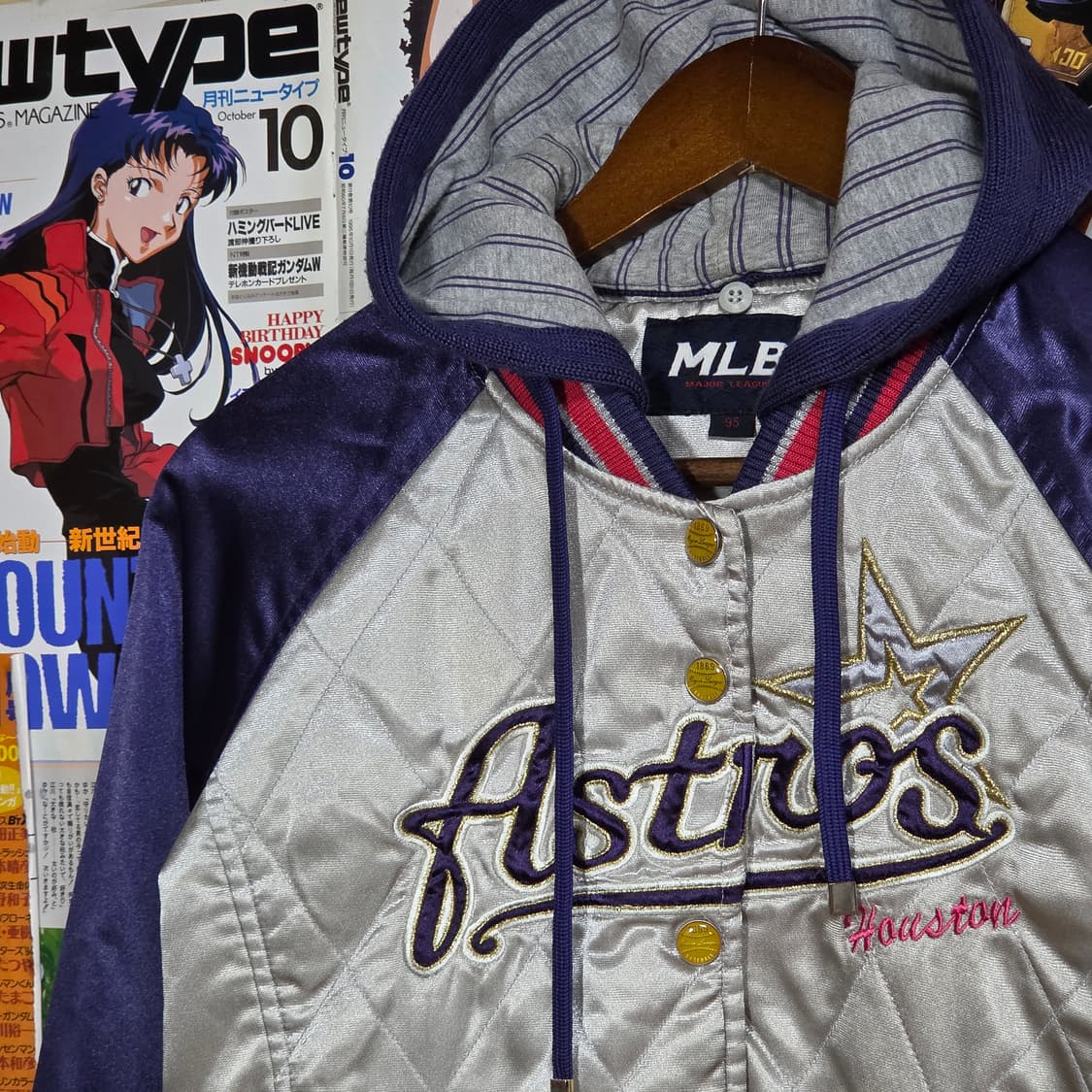 엠엘비 애스트로스 퍼플 누빔 바시티 자켓 상품이미지3