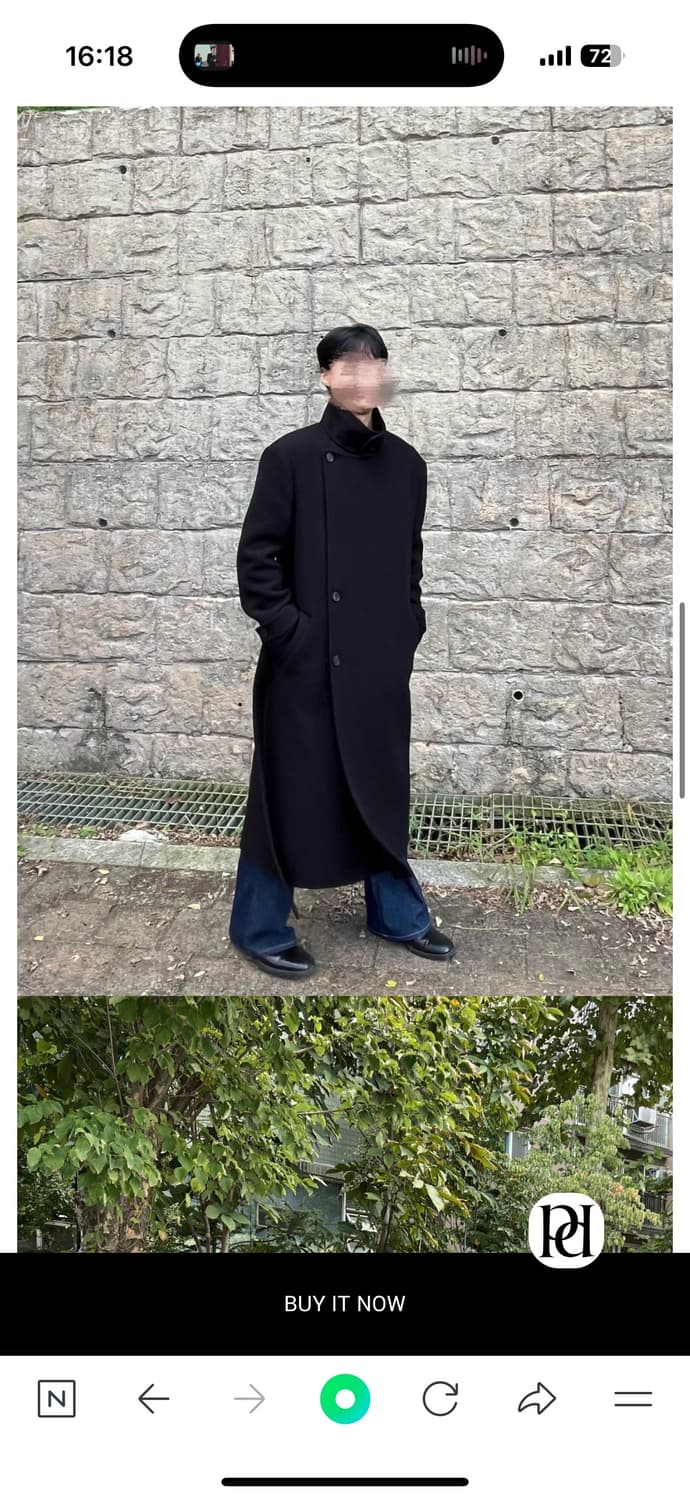 peq 벨티드 트윌 울 핸드메이드 코트 L 팝니다 (새상품) 상품이미지4