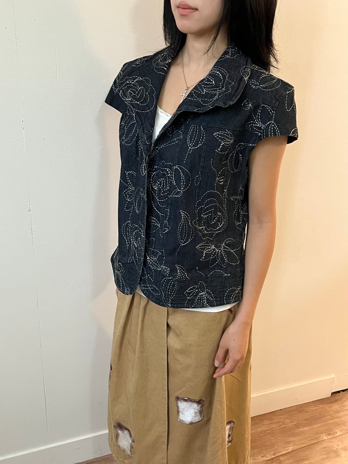 vtg 플라워 스티치 데님자켓 상품이미지8