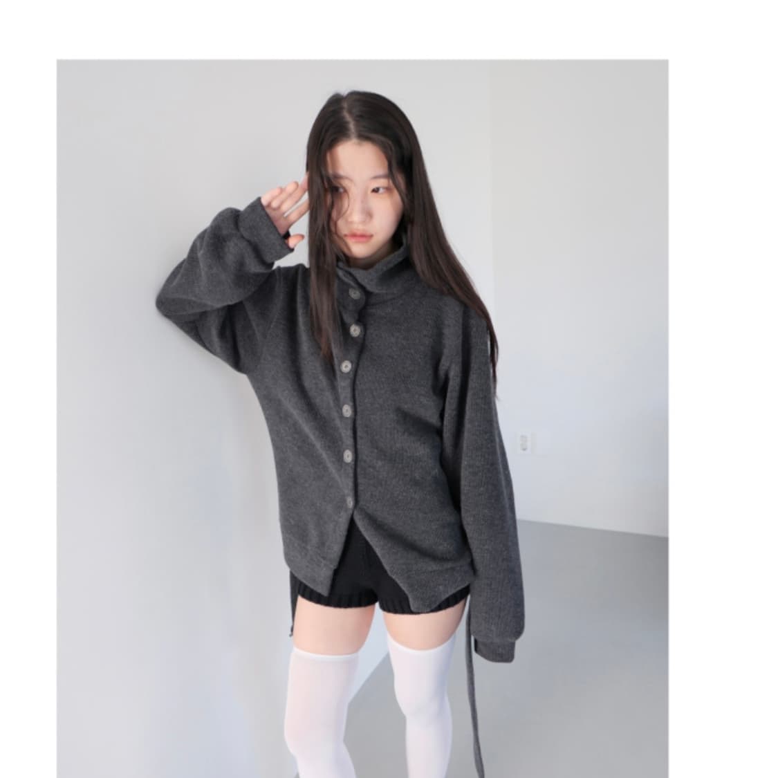 베이비랩 벨트 가디건 차콜 상품이미지2