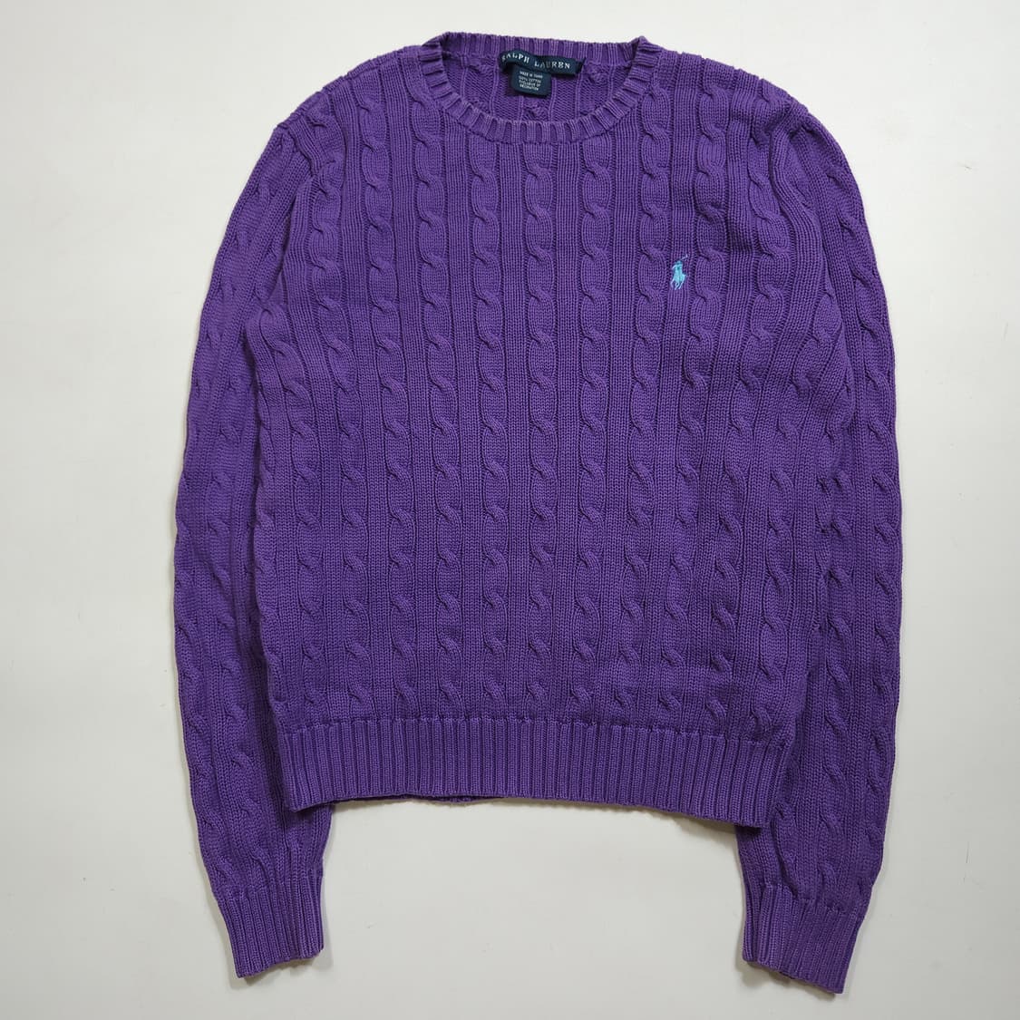 폴로 랄프로렌 꽈배기니트 보라 상품이미지1