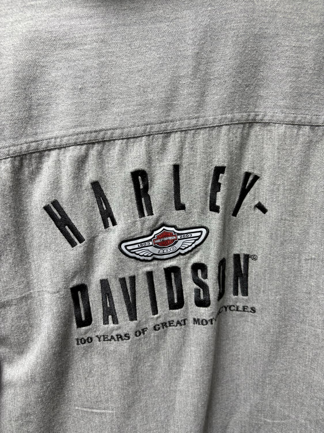 [105] 할리데이비슨 100주년 자수 심볼 셔츠 상품이미지4