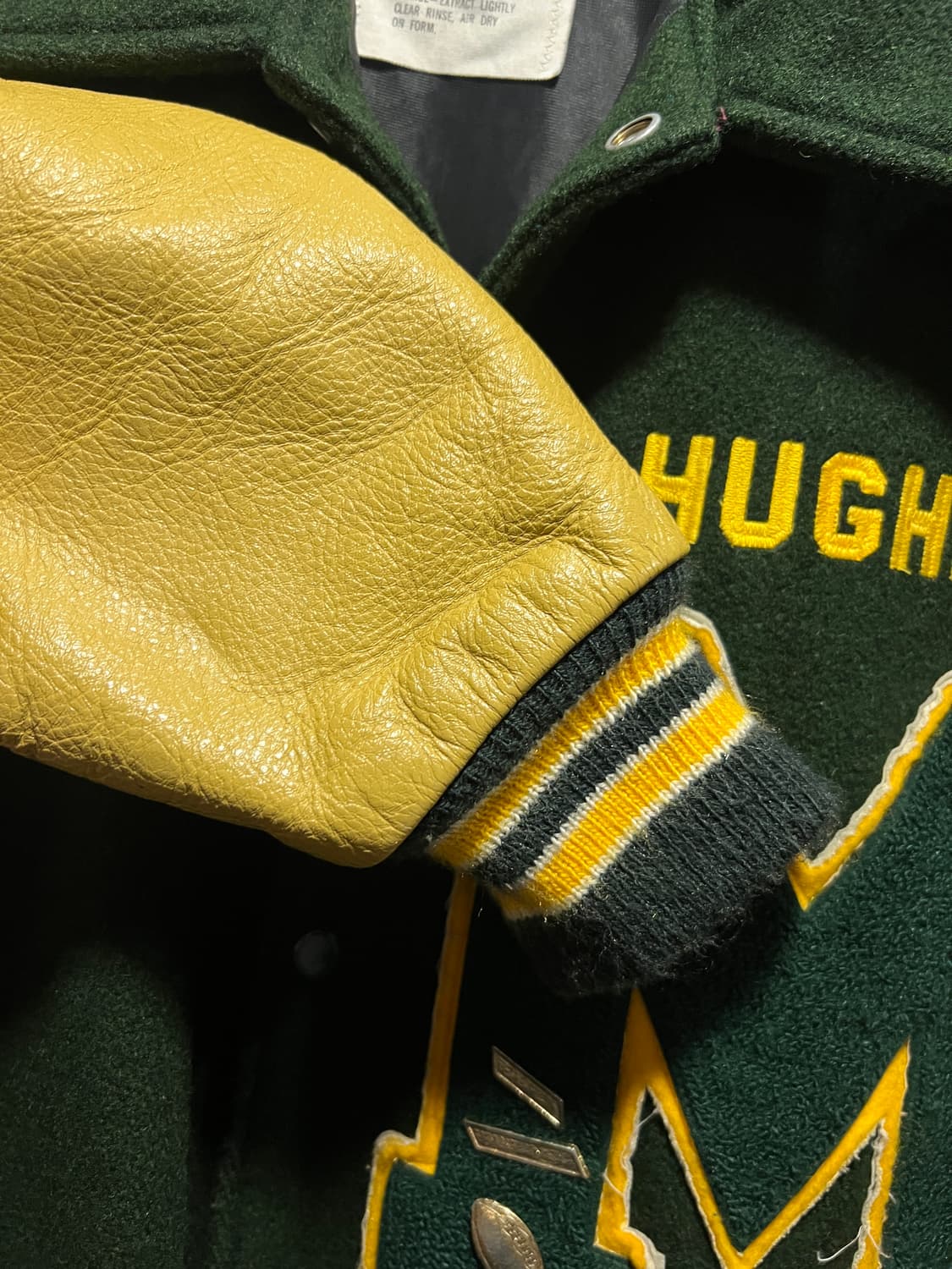 [L]Made in USA HUGHIE M 그린 바시티 자켓 상품이미지7
