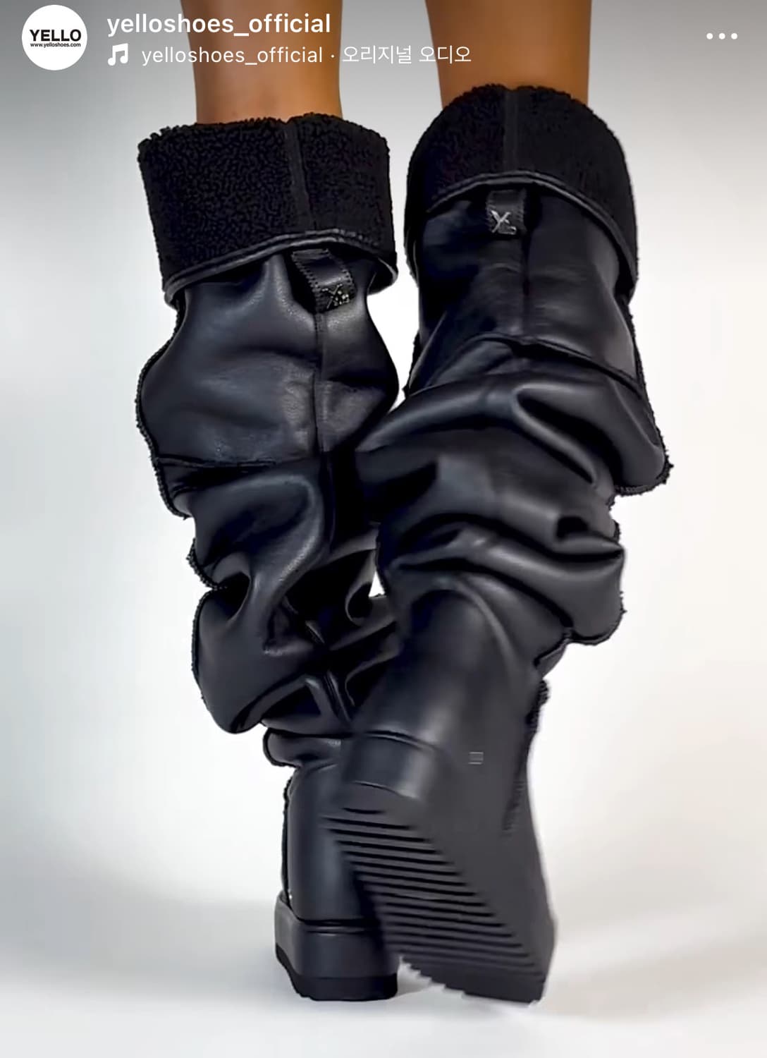 YELLO 블랙 어그 부츠 상품이미지7