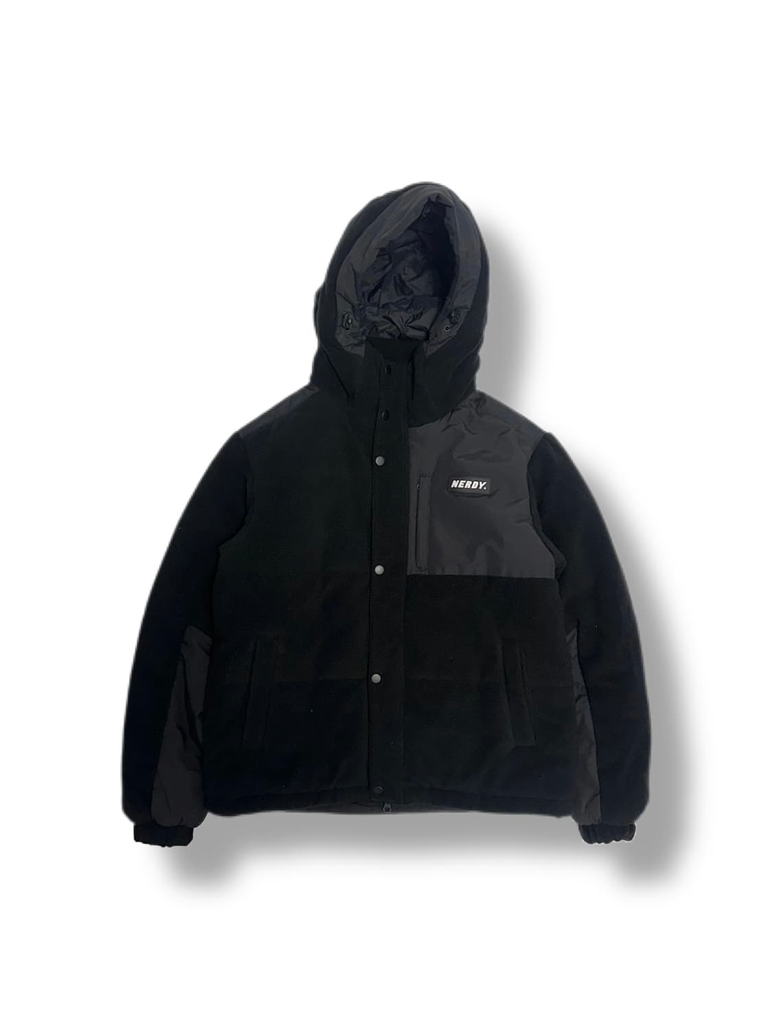 널디 플리스 블락 패디드 자켓 상품이미지1