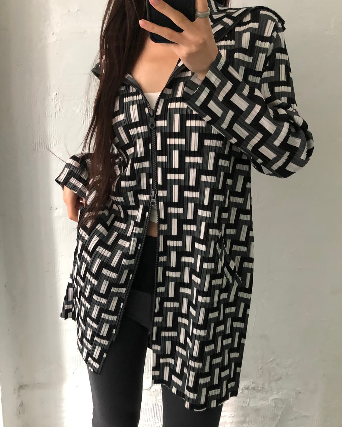 Pleats Please 플리츠플리즈 패턴 롱 투웨이 플리츠 가디건 상품이미지1
