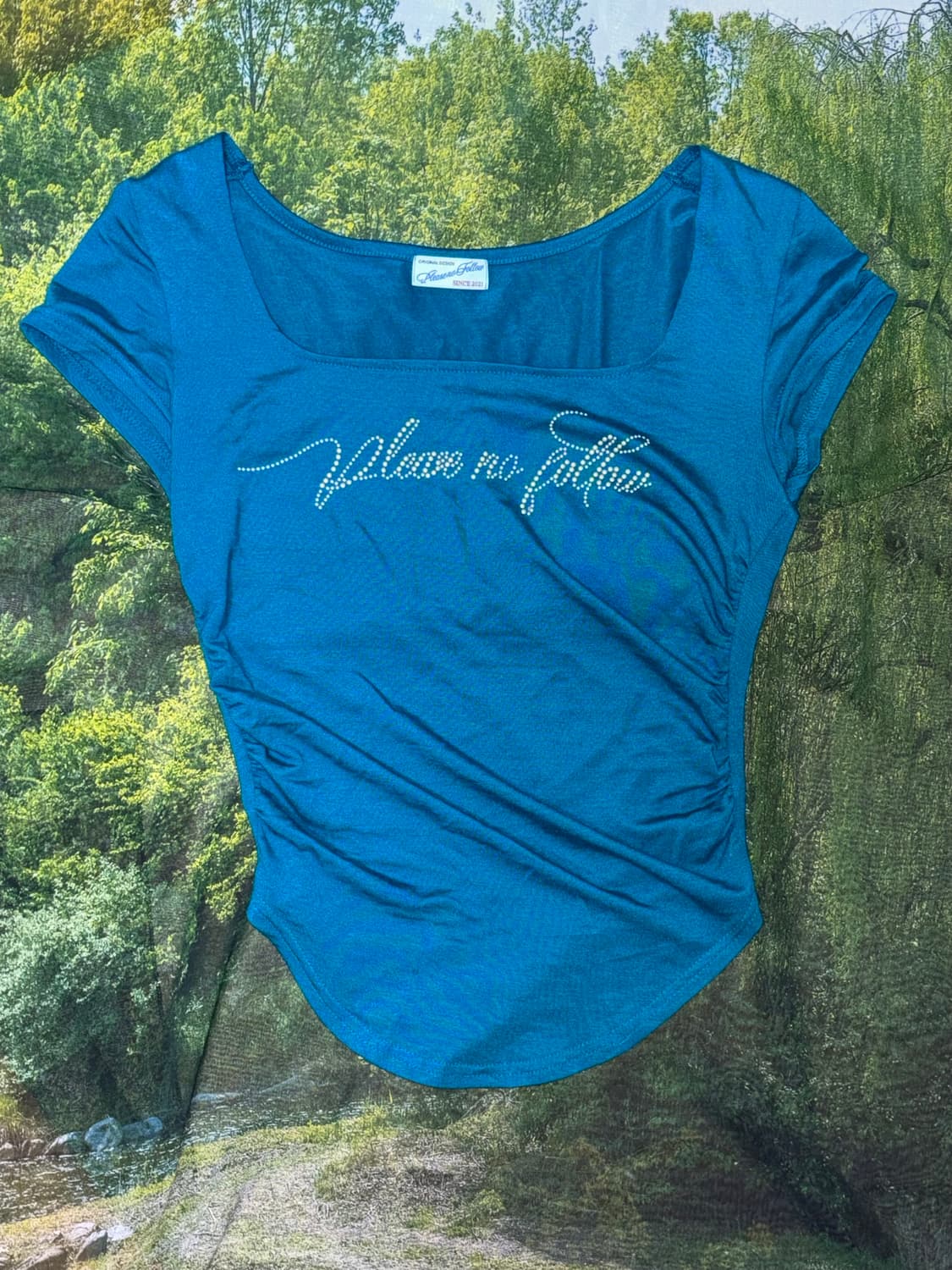 플리즈노팔로우 Romy Logo Short Top (Turquoise) 상품이미지2