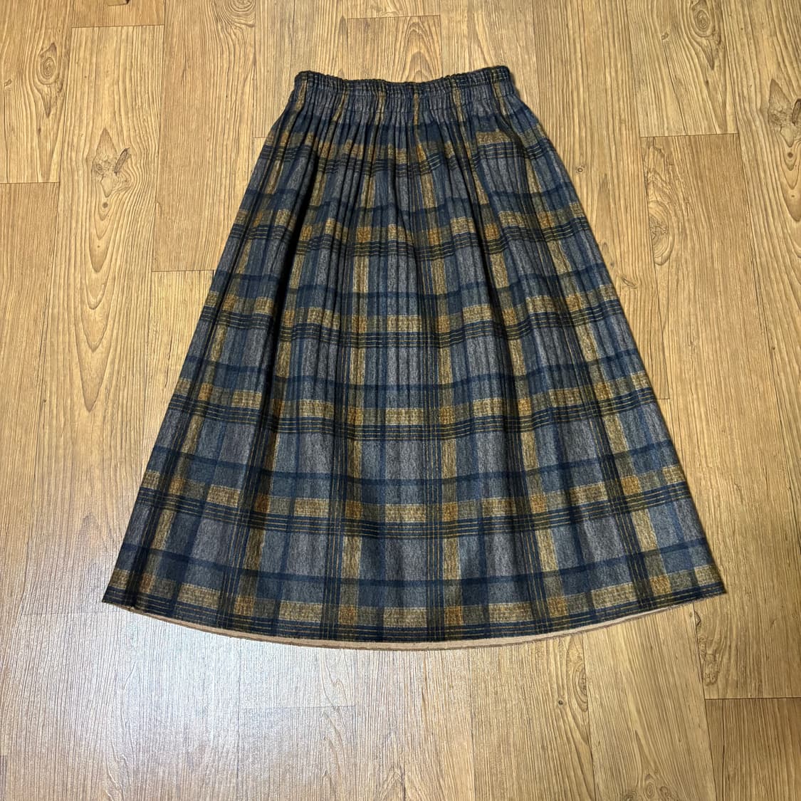 겨울 체크 롱 주름스커트 상품이미지1