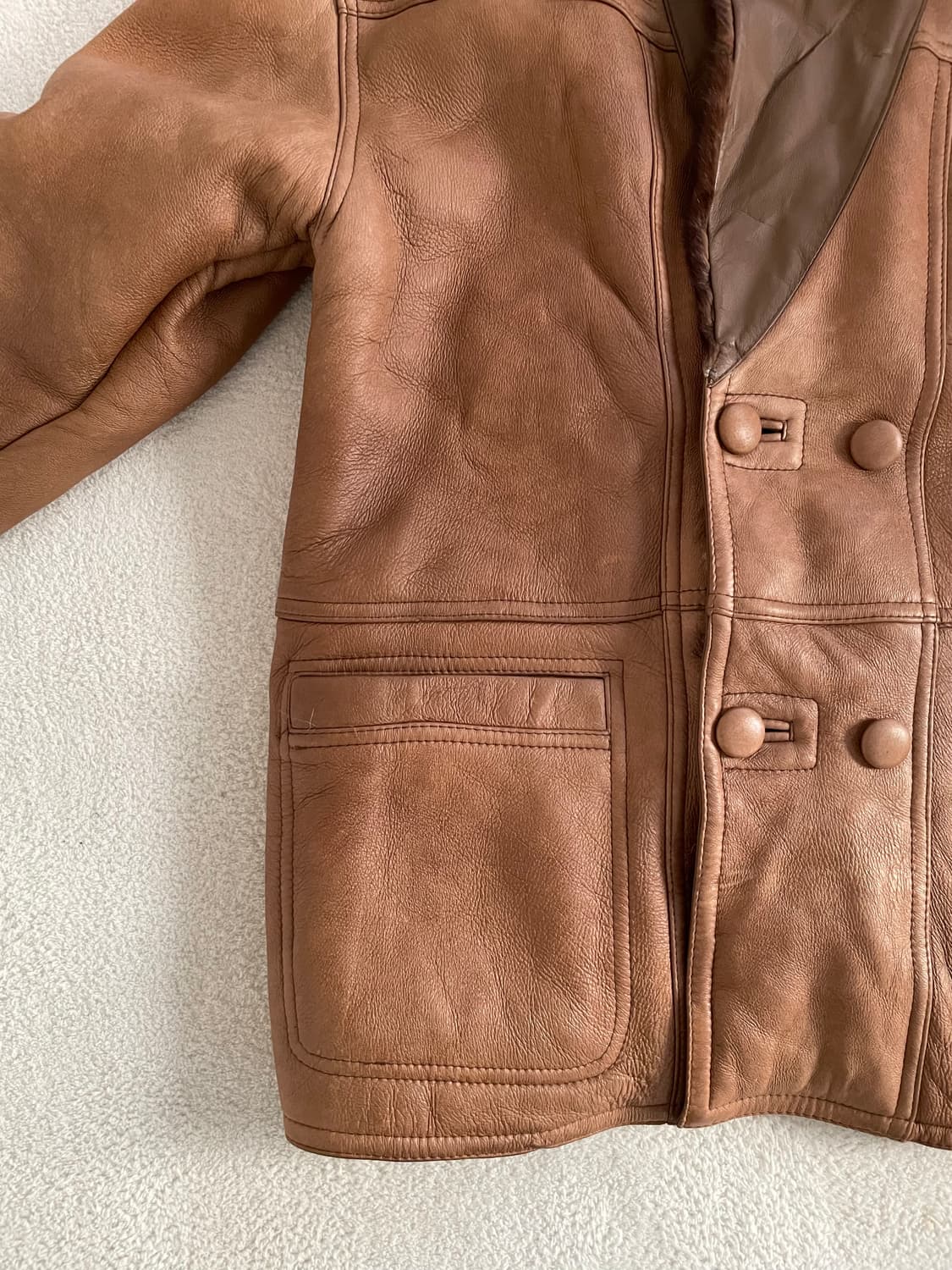 vintage double breasted sheepskin coat 상품이미지3