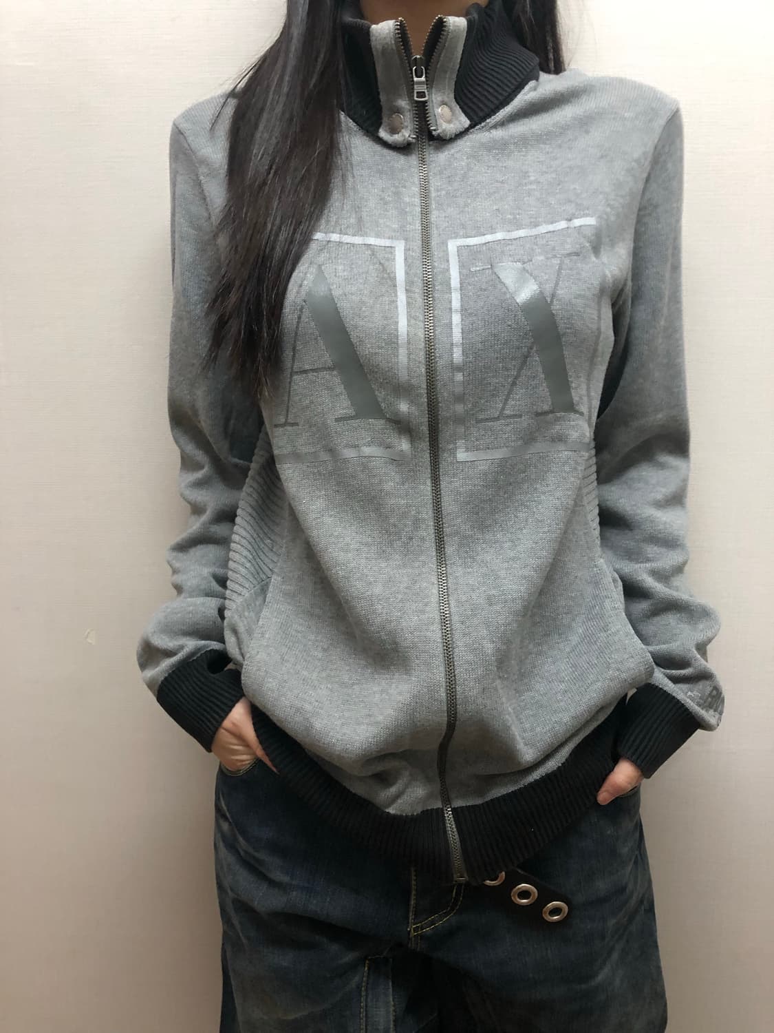 빈티지 아르마니 익스체인지 로고 집업 상품이미지1