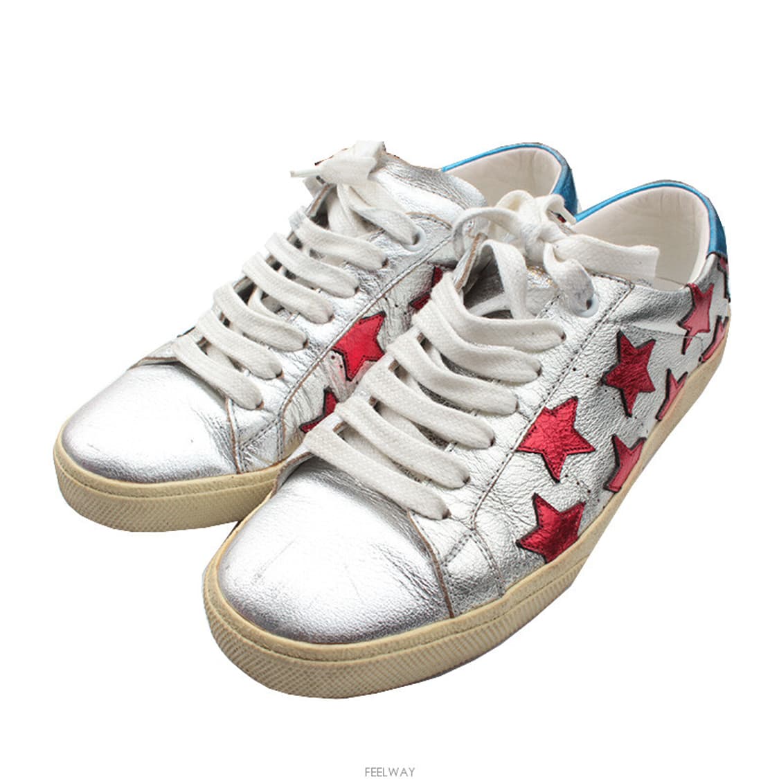 생로랑파리 실버&레드 메탈릭 스타 스니커즈 37 상품이미지1