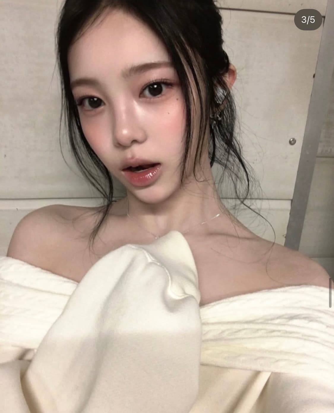 더티스 투웨이 리본 오프숄더 후디 아이보리 상품이미지2