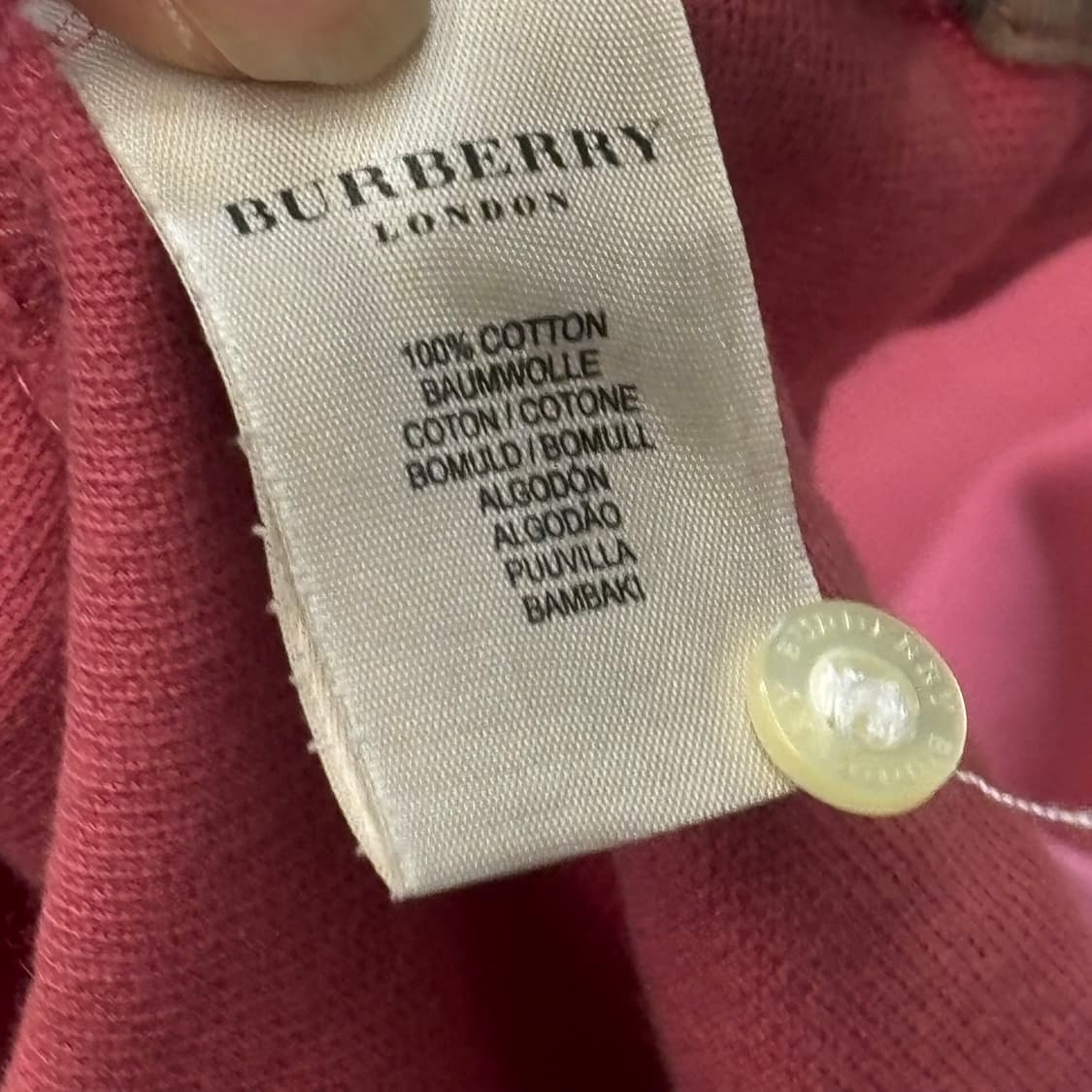 S 버버리 핑크 카라 반팔티 상품이미지5