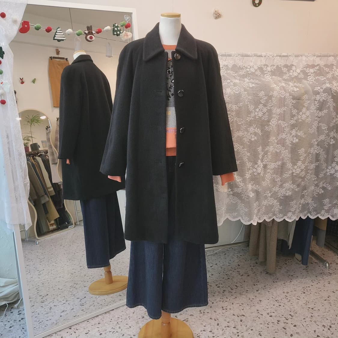 Antraci 울앙고라100 블랙 코트 상품이미지7