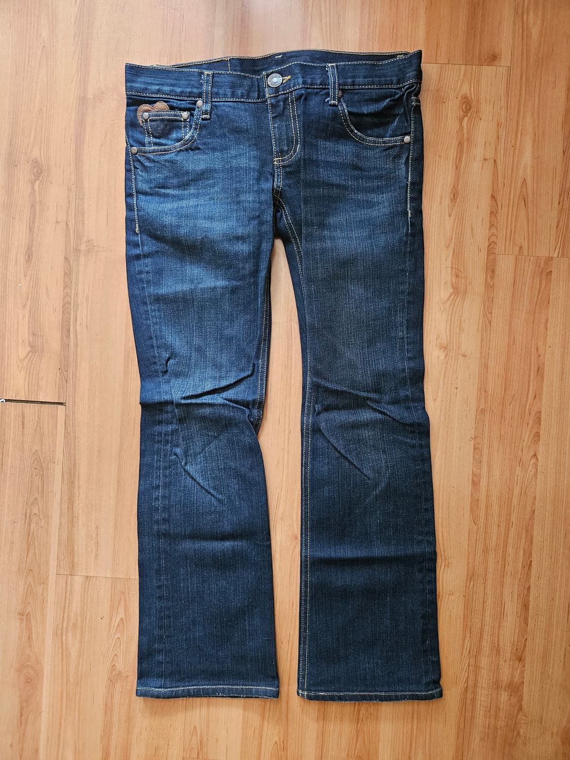 미사용)재팬브랜드 BLUE BLUE  하트패치 데님 청바지.블루블루 상품이미지2