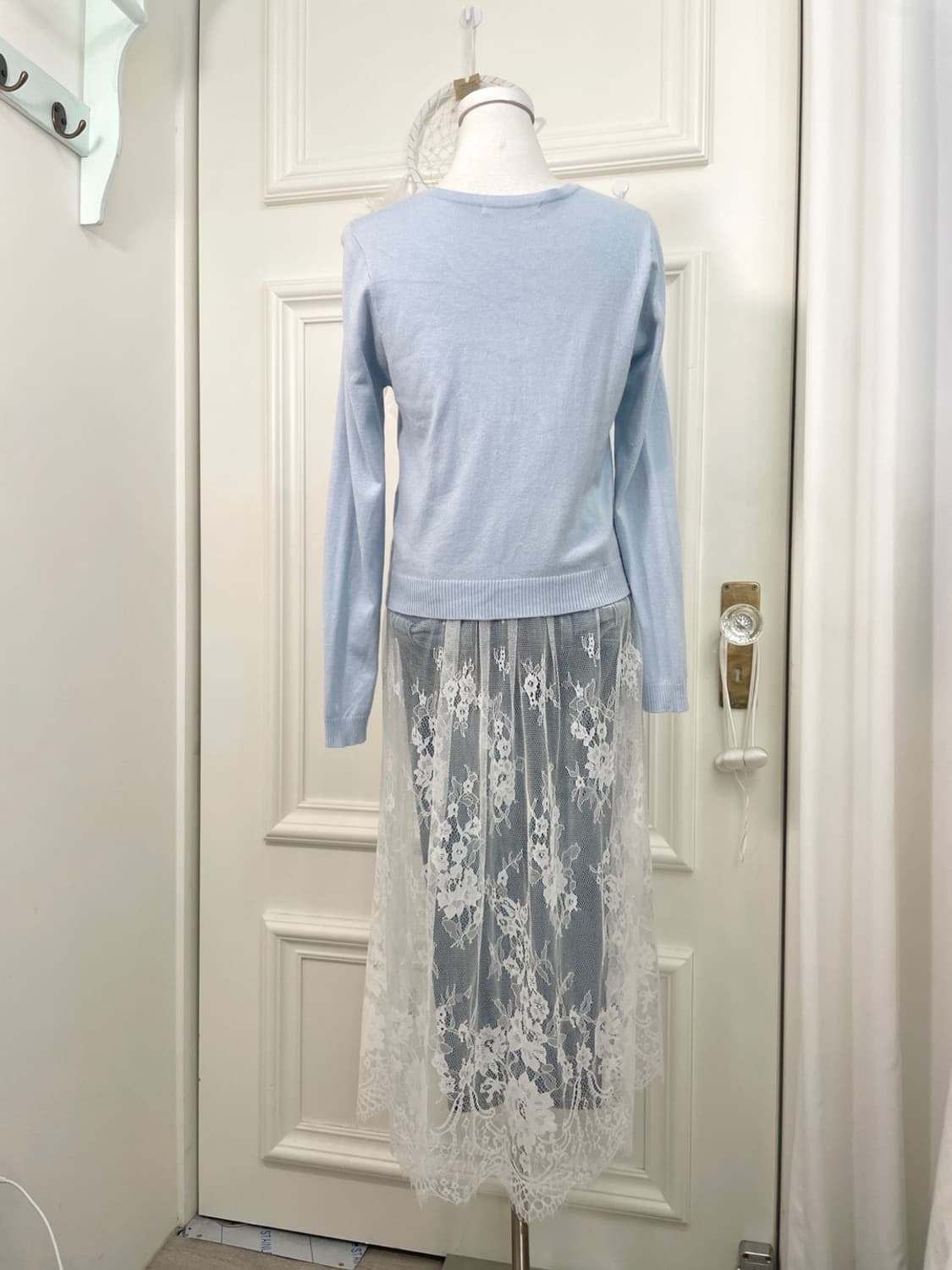 lace bow banding wrap skirt 상품이미지6