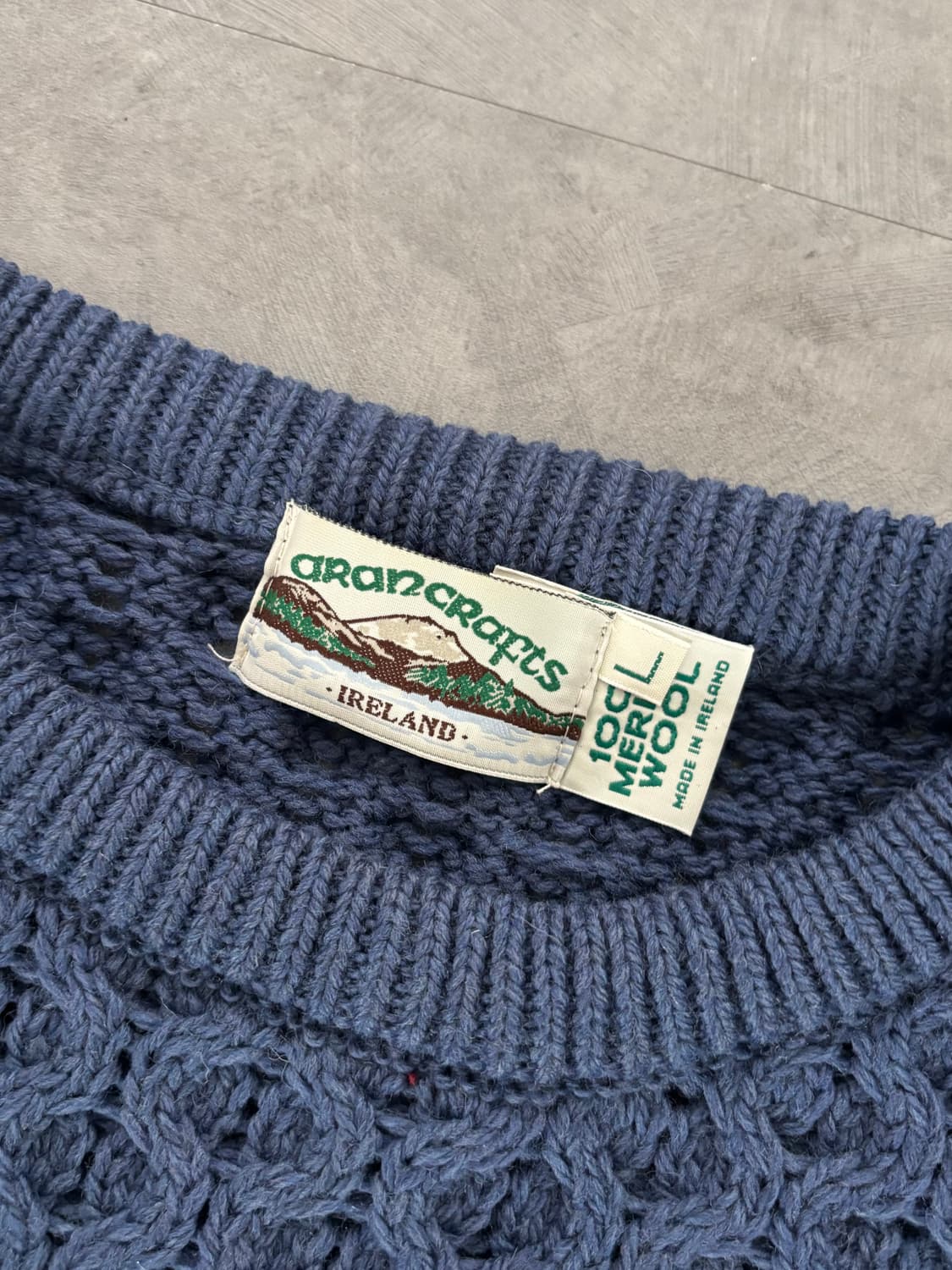 Aran Crafts 아란크래프트 블루 메리노울 크루넥 스웨터  상품이미지7