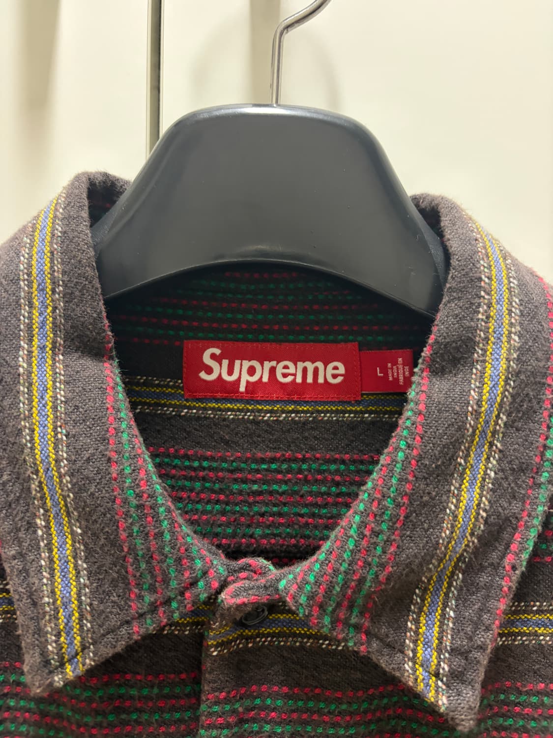 슈프림 우븐 스트라이프 셔츠 페이디드 블랙 L 상품이미지2