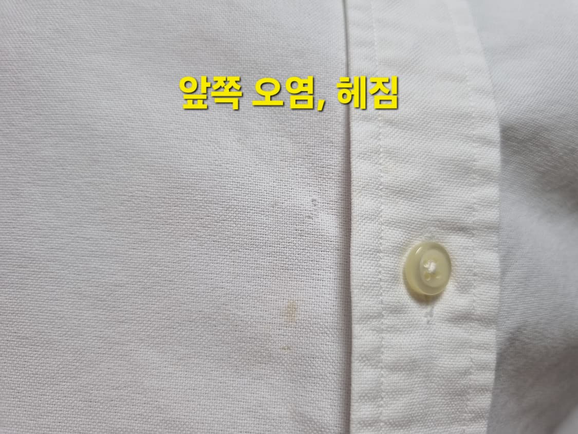 남성 QR 폴로 화이트 흰색 옥스퍼드 긴팔 남방 셔츠 상품이미지7